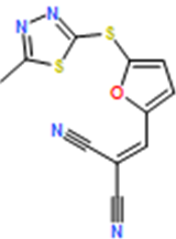 2-((5-((5-Methyl-1,3,4-thiadiazol-2-yl)thio)furan-2-yl)methylene)malononitrile