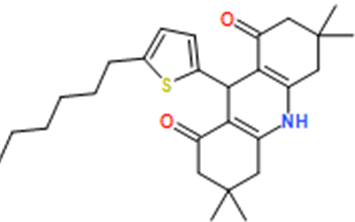 9-(5-Hexylthiophen-2-yl)-3,3,6,6-tetramethyl-3,4,6,7,9,10-hexahydroacridine-1,8(2H,5H)-dione