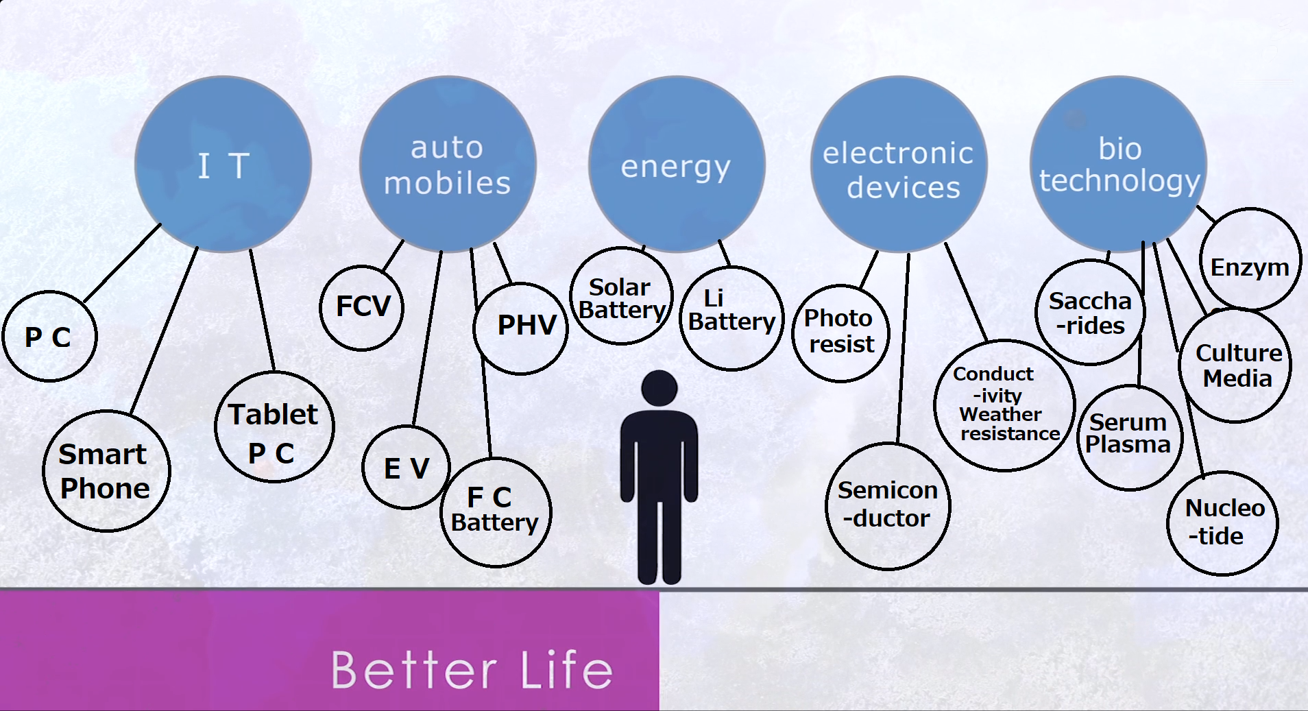 Toyo Fine Chemnicals Business Domain for Better Life