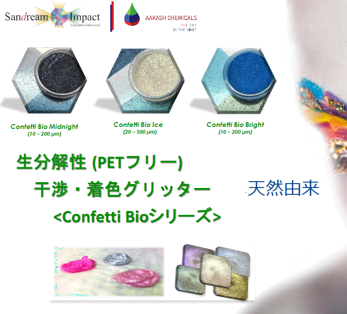 生分解性干渉・着色グリッター Confetti Bio Series